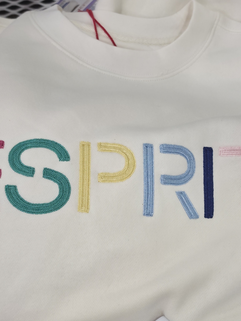 Esprit Cream Logo Sweatshirt with Multicolor Lettering - Picture 2 of 2